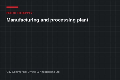 Placeholder plate reading “photo to supply — manufacturing and processing plant”.